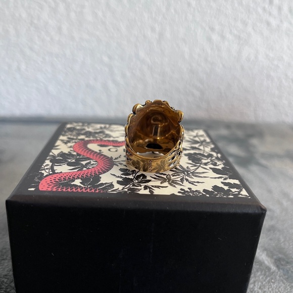 BRAND NEW Classic Gucci Lion Head Bronze Ring Size 19 Large (US 8.75) - Picture 5 of 10